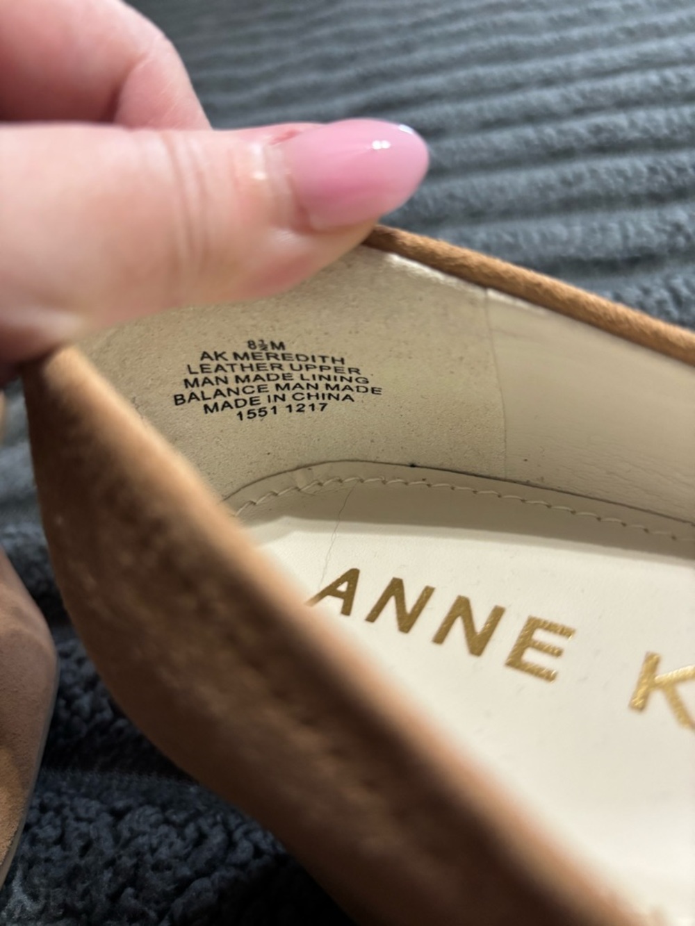Anne Klein flex - peep-toe tan leather chunky heels size 8.5 - Picture 10 of 13